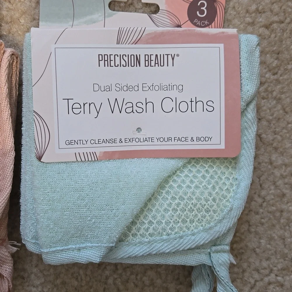 Exfoliating Terry wash clothes,NEW